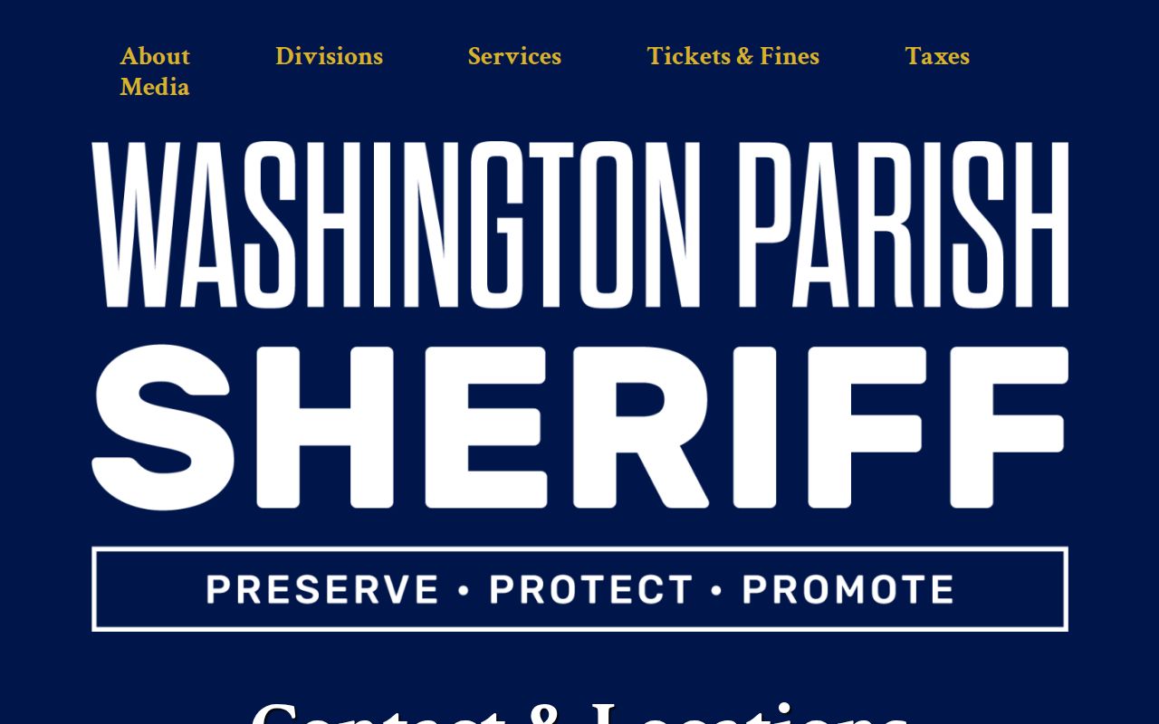 Washington Parish outstanding warrants research showing Sheriff's Office records, jail, and main office contacts