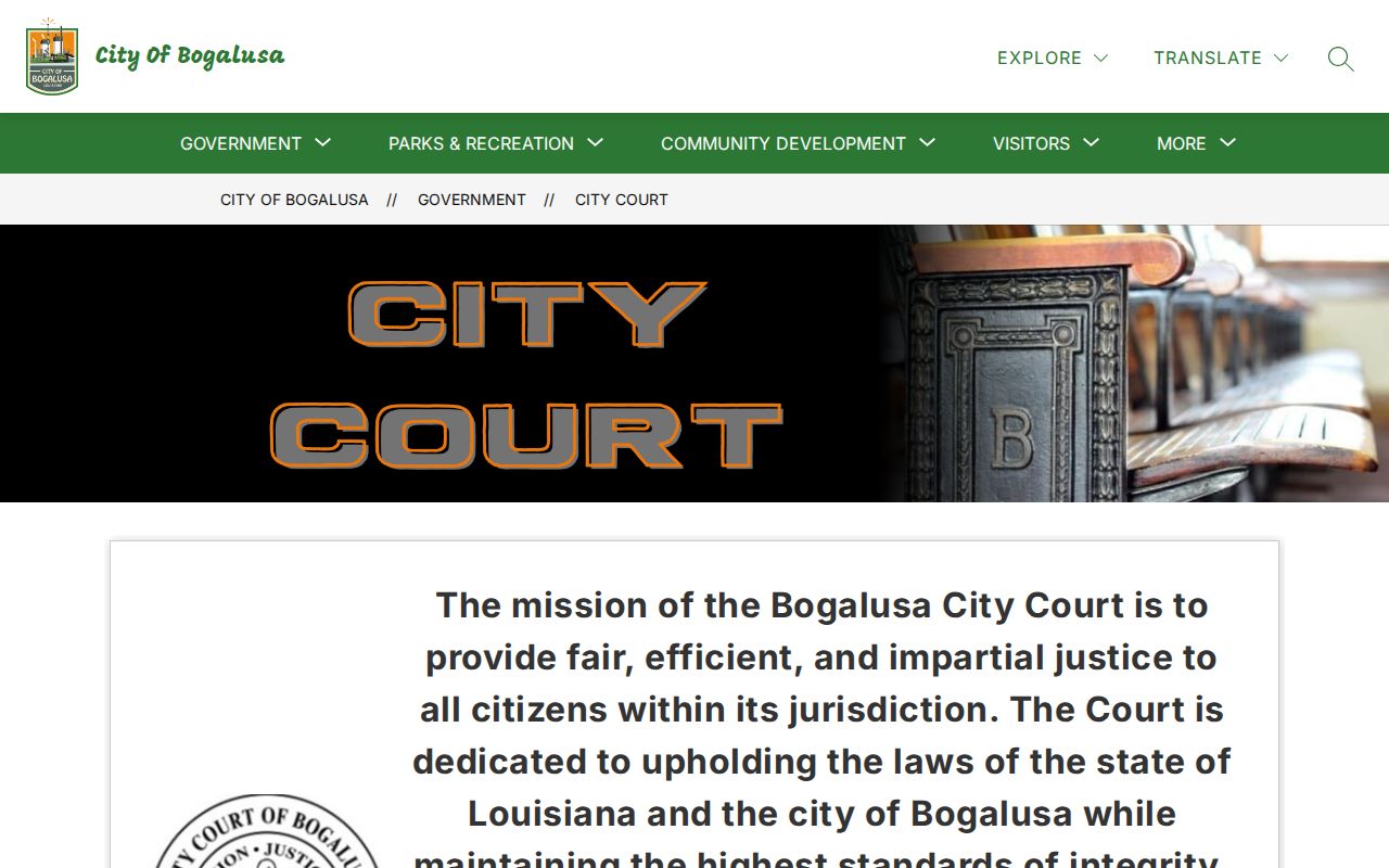 Washington Parish municipal warrant research showing Bogalusa City Court jurisdiction and contact details
