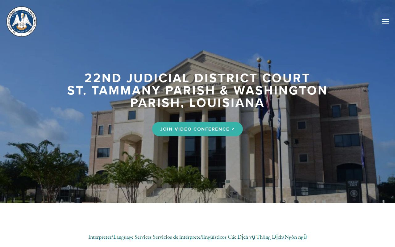 Washington Parish warrant records research showing the 22nd Judicial District Court jurisdiction