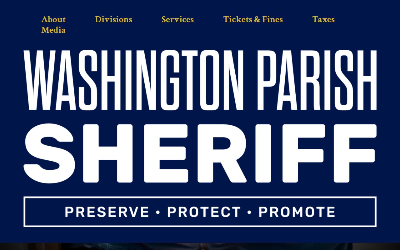 Washington Parish most wanted research showing the sheriff's office home navigation